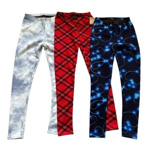 Just Cozy NWT bundle of 3 abstract insulated pull on casual warm tights leggings